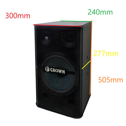 Crown 500W speaker baffle set featuring a robust design with precise measurements for optimal sound quality