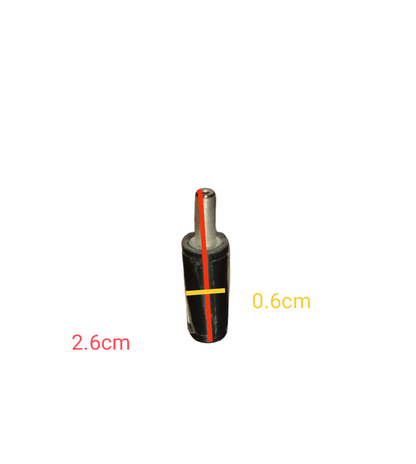 Crown Plug 2.5mm black power plug with metal tip and compact size for electrical connections