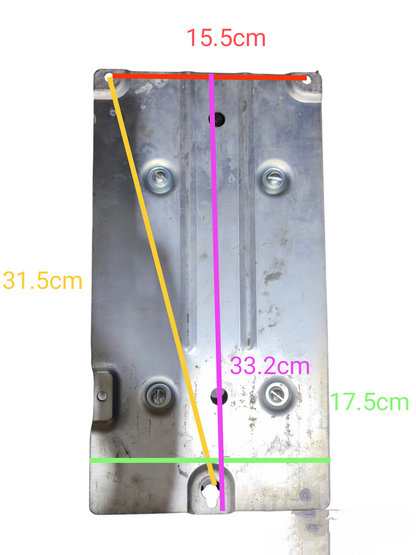 Metal mounting plate for Cutler Hammer Magnetic Contactor 270A with detailed measurements