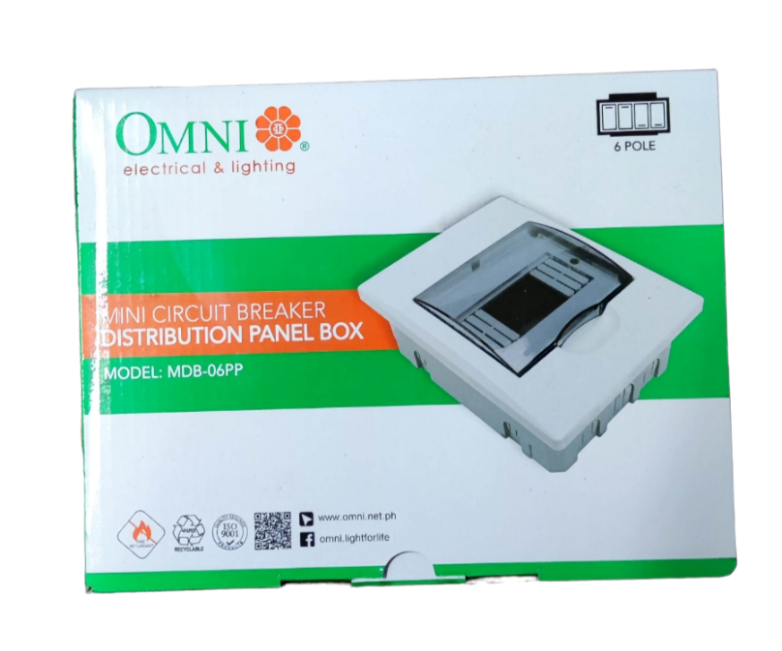 Omni 6 Ways Distribution Panel Box MDP-06PP Recessed Type Distribution Panel for Miniature Circuit Breaker