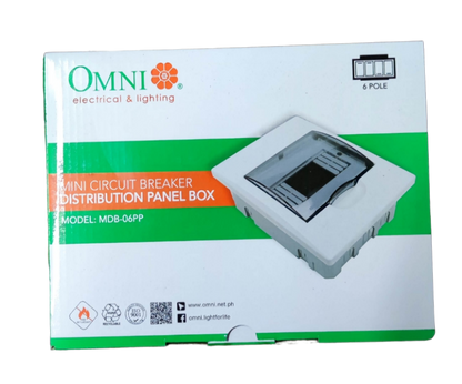 Omni 6 Ways Distribution Panel Box MDP-06PP Recessed Type Distribution Panel for Miniature Circuit Breaker