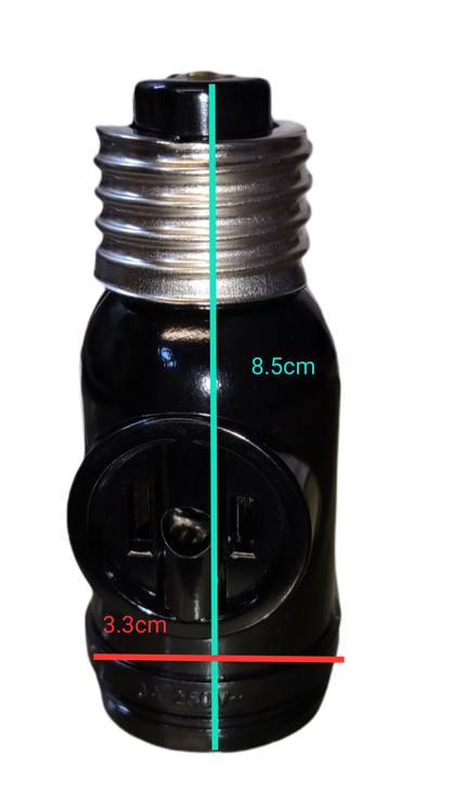 Omni Keyless Current Tap Socket E27 3A 250V with 2 Flat Pin Outlet