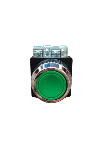 Push Button Switch Green 25mm  6A 2NO/2NC