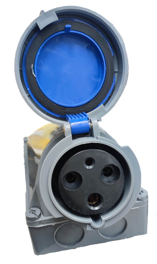 Grippes 125A 2P+E ( 3 Pins) 220V # 1432 Industrial Outlet Wall Type IEC6309-2