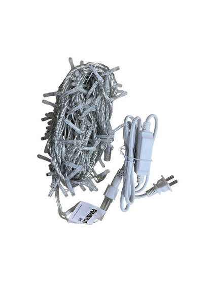 Firefly LED Christmas Light / String Light 150 LED Light Bulbs 10 Meters  Steady only Daylight Transparent White Wire ( Indoor/ Outdoor use )