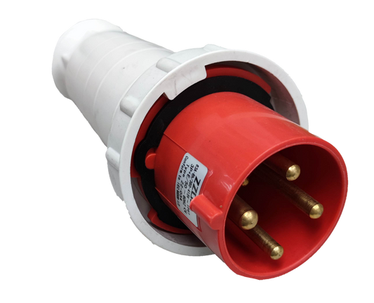 Grippes 63A 3P+E Industrial Plug Cord Connector Type 6h 380-415V IP 67 (4 Pins) IEC 60309-2 #34