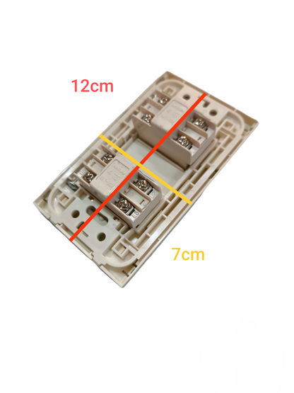 Omni 2 Gang Telephone Outlet with Stainless Plate Cover WWP-112S+(WWT-302x2) Voice Outlet