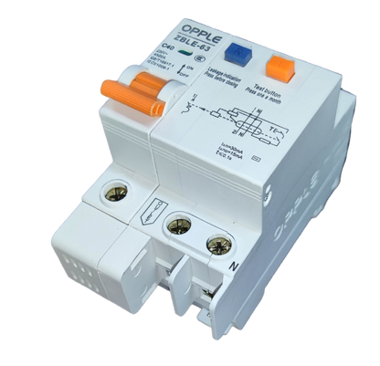 Opple 40A 4.5 KAIC 30mA 1P+N 220V ZBLE-63C40, RCBO Residual Circuit Breaker with Overload Protection
