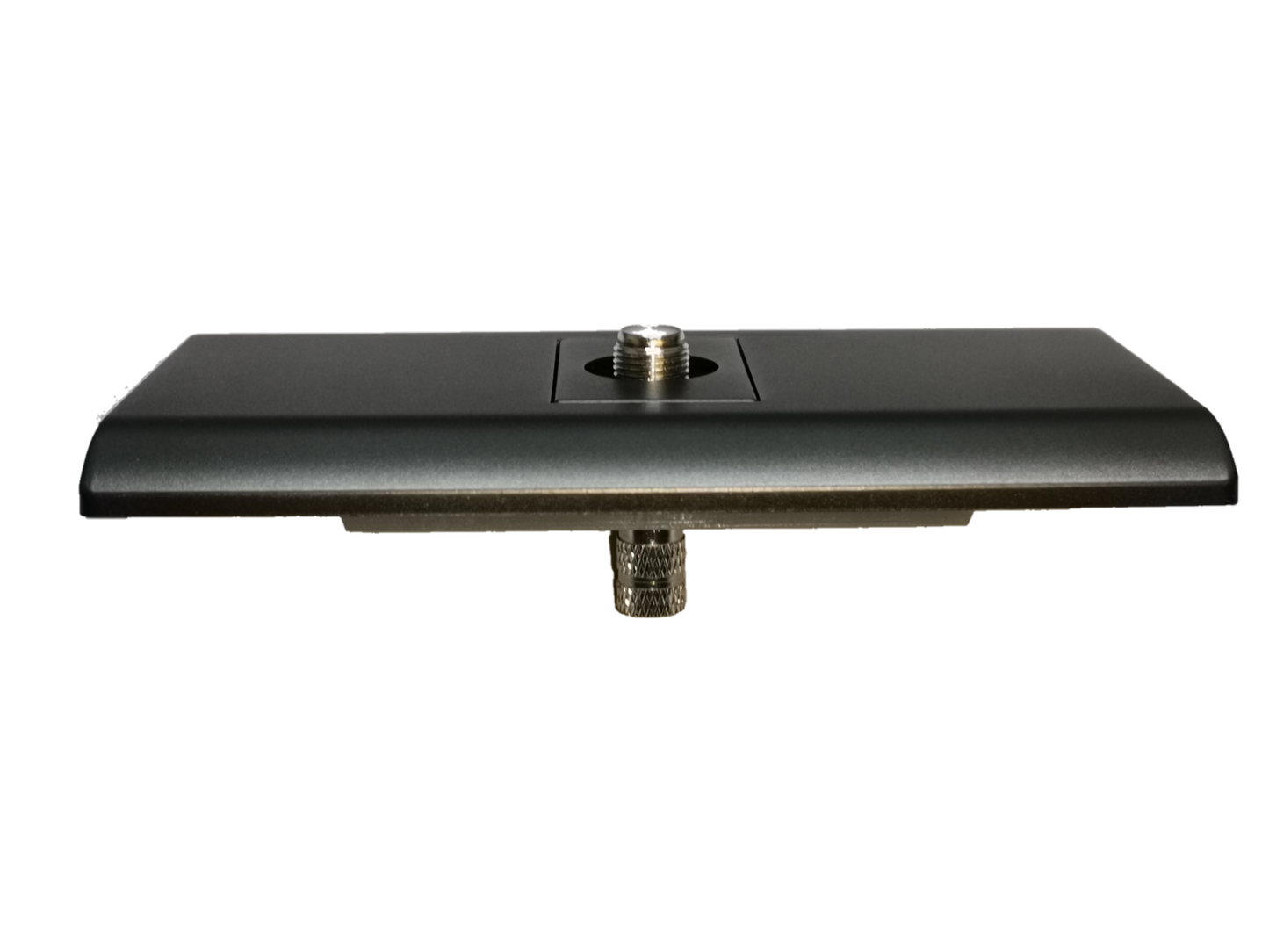 Electx Electrical Supply dark gray cable TV outlet with metal connector and sleek rectangular design