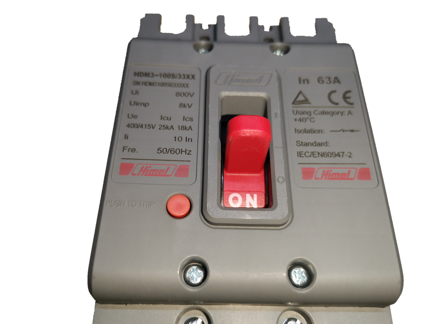 Himel 63A 3 Pole Molded Case Circuit Breaker, 63A Industrial Circuit Breaker 3 Pole 18Kaic 250V, Circuit Breakers