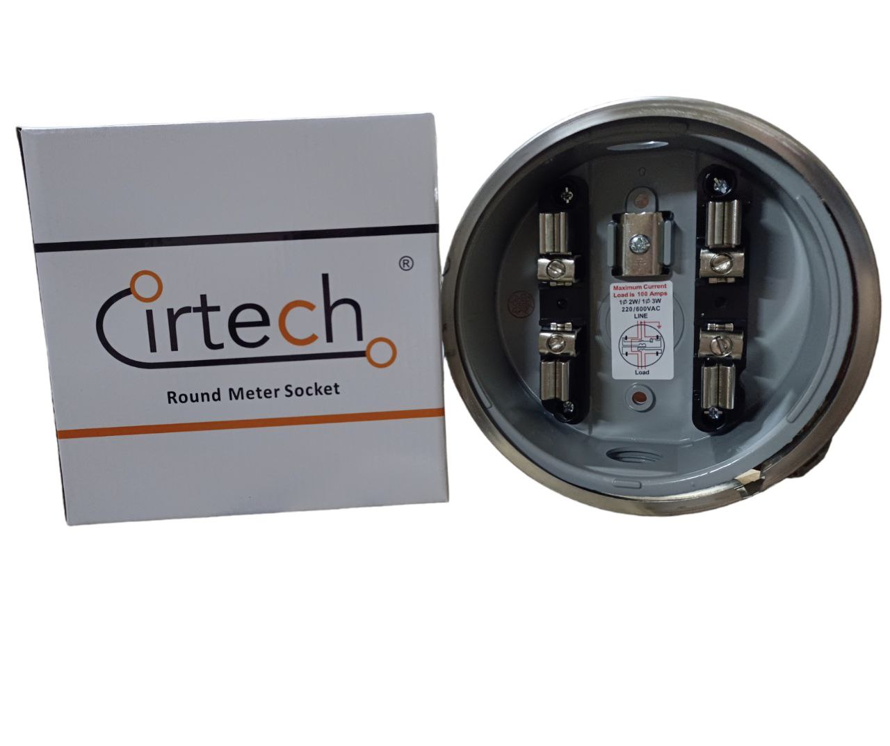 Cirtech Round Meter Base 1", Electrical Meter Base, KWH Meter base 1" Hub Size