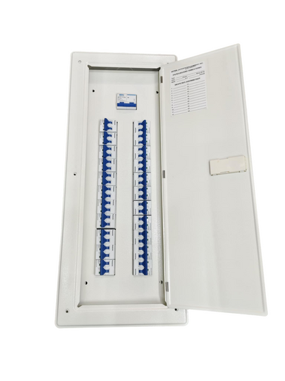 Panel Board 125A 2 Pole Main Royu Miniature Circuit Breaker 22 Branches 2 Pole Panasonic for Miniature 3 Modules Metal Base