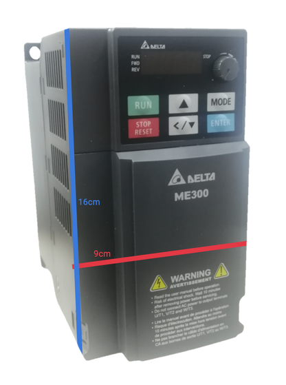 Delta ME300 VFD 3 phase 220V industrial motor controller with user-friendly interface and compact design