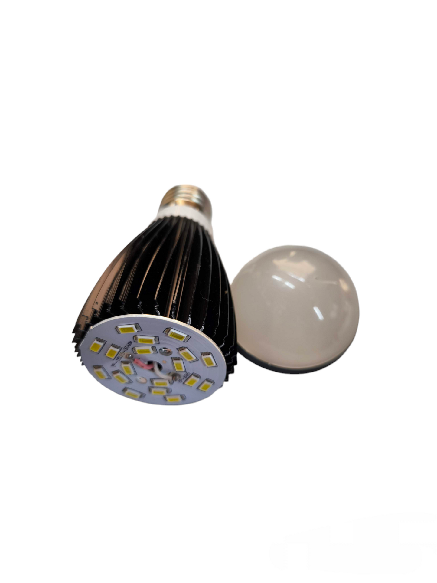 Denko 9W LED industrial bulb with black heat sink and detachable frosted cover
