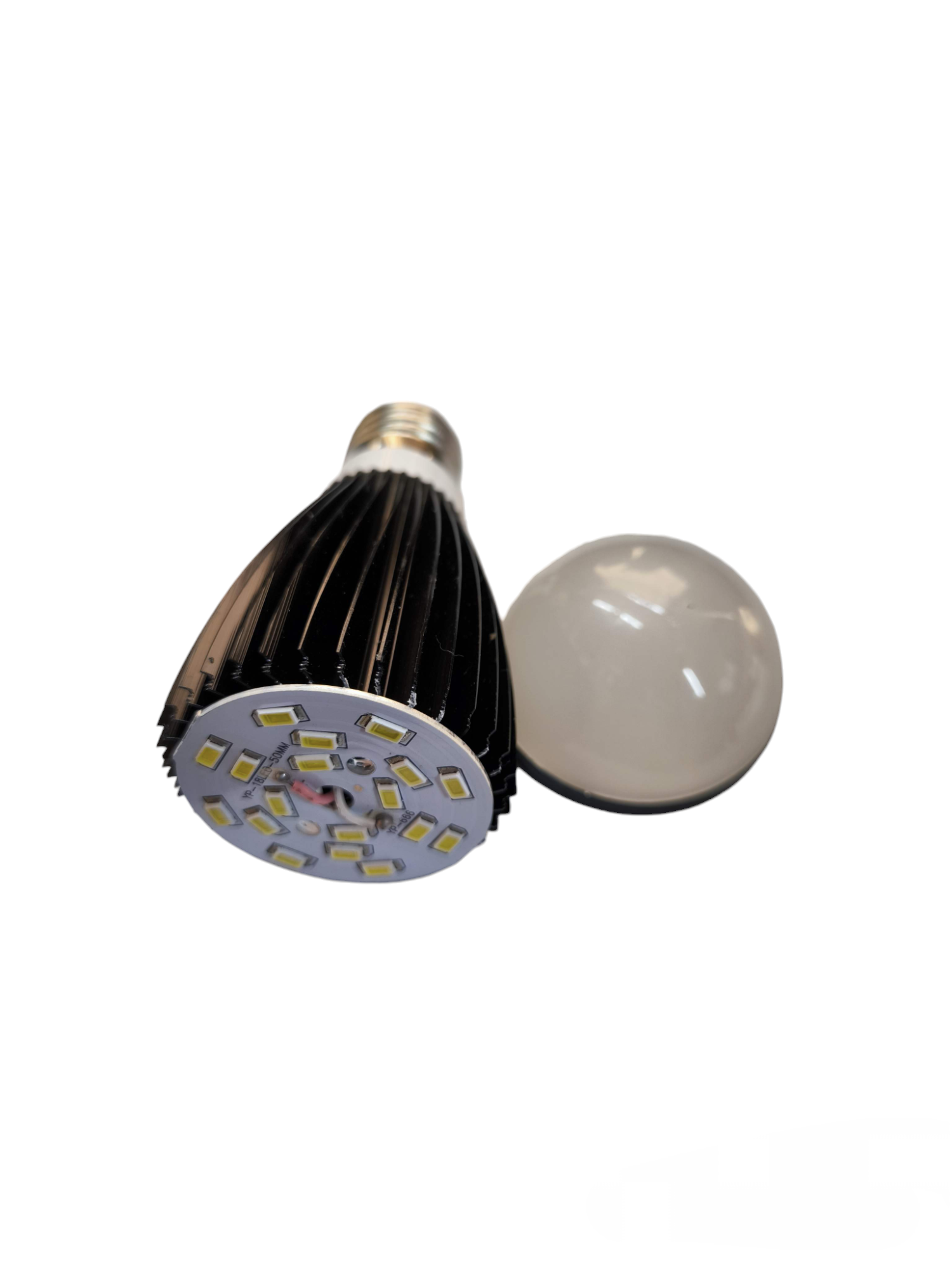 Denko 9W LED industrial bulb with black heat sink and detachable frosted cover