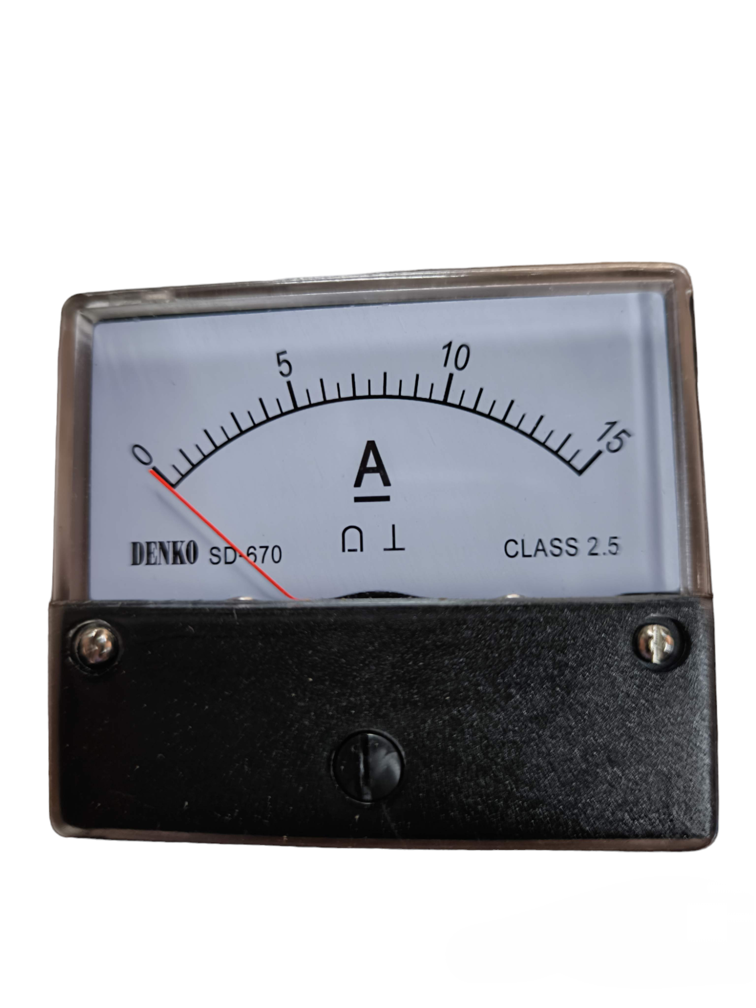 Denko DC Ampere Panel Meter 60mm x 70mm with analog display and black casing for electrical measurement
