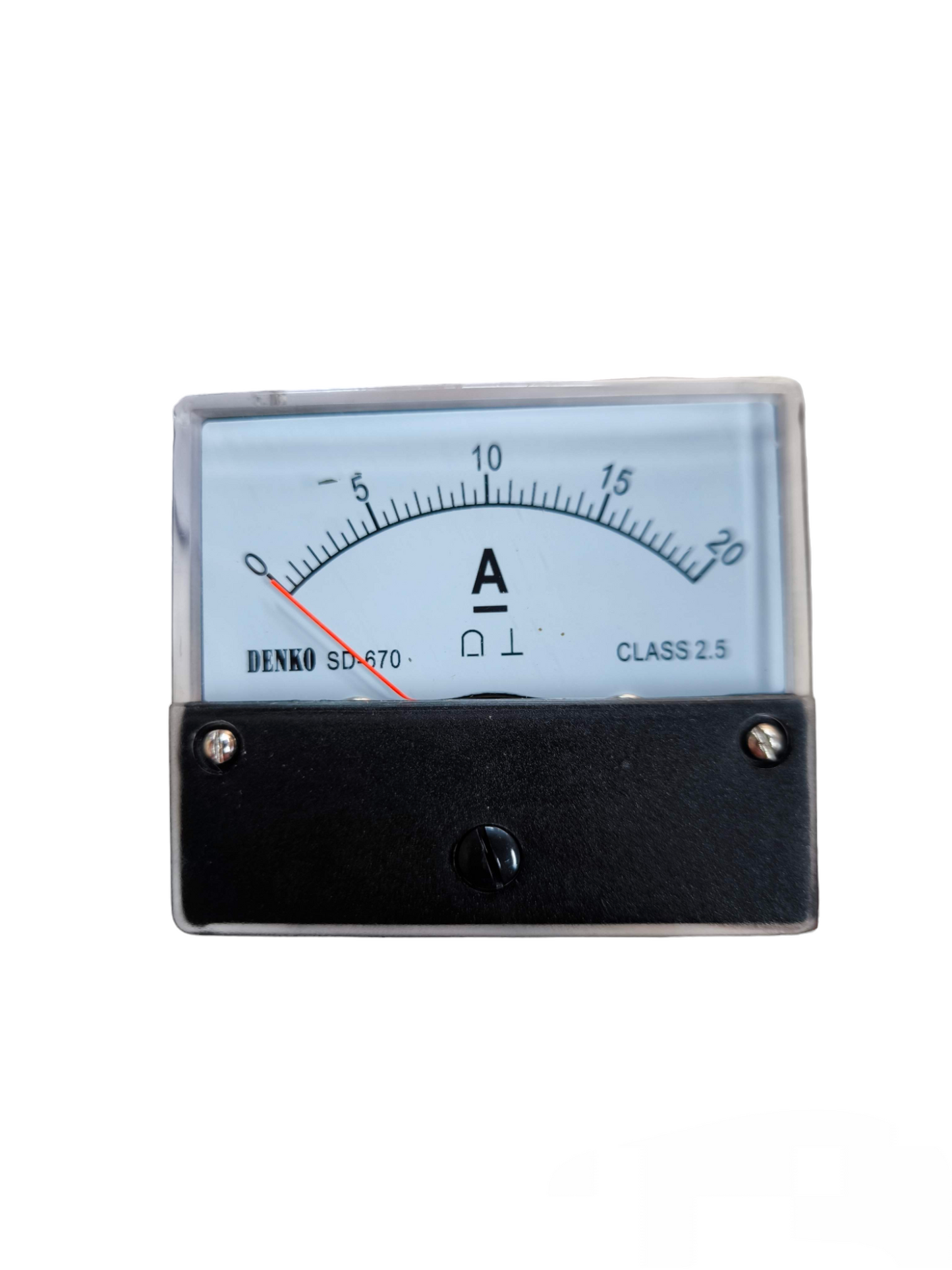 Denko DC Ampere Panel Meter 60mm x 70mm with analog display and measurement scale