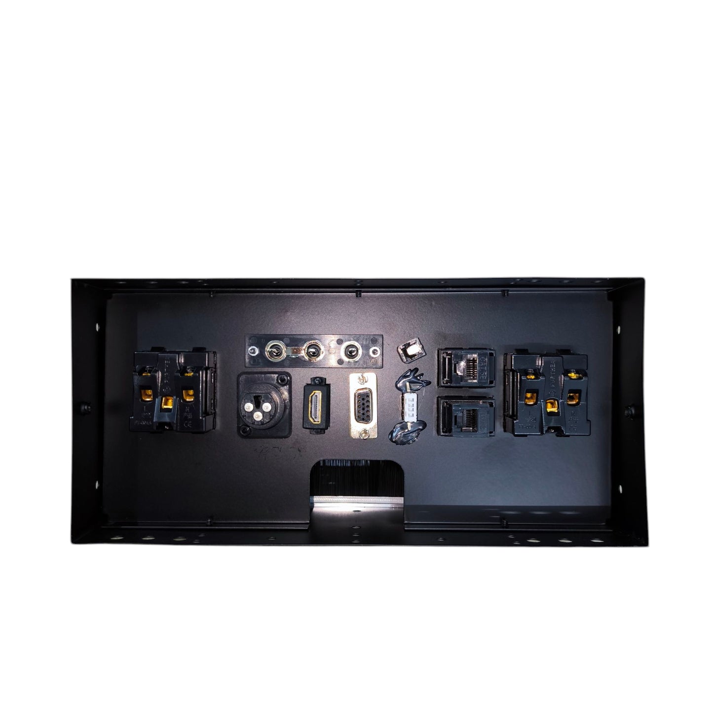 Grippes desktop conference power outlet with multiple ports for easy device connectivity