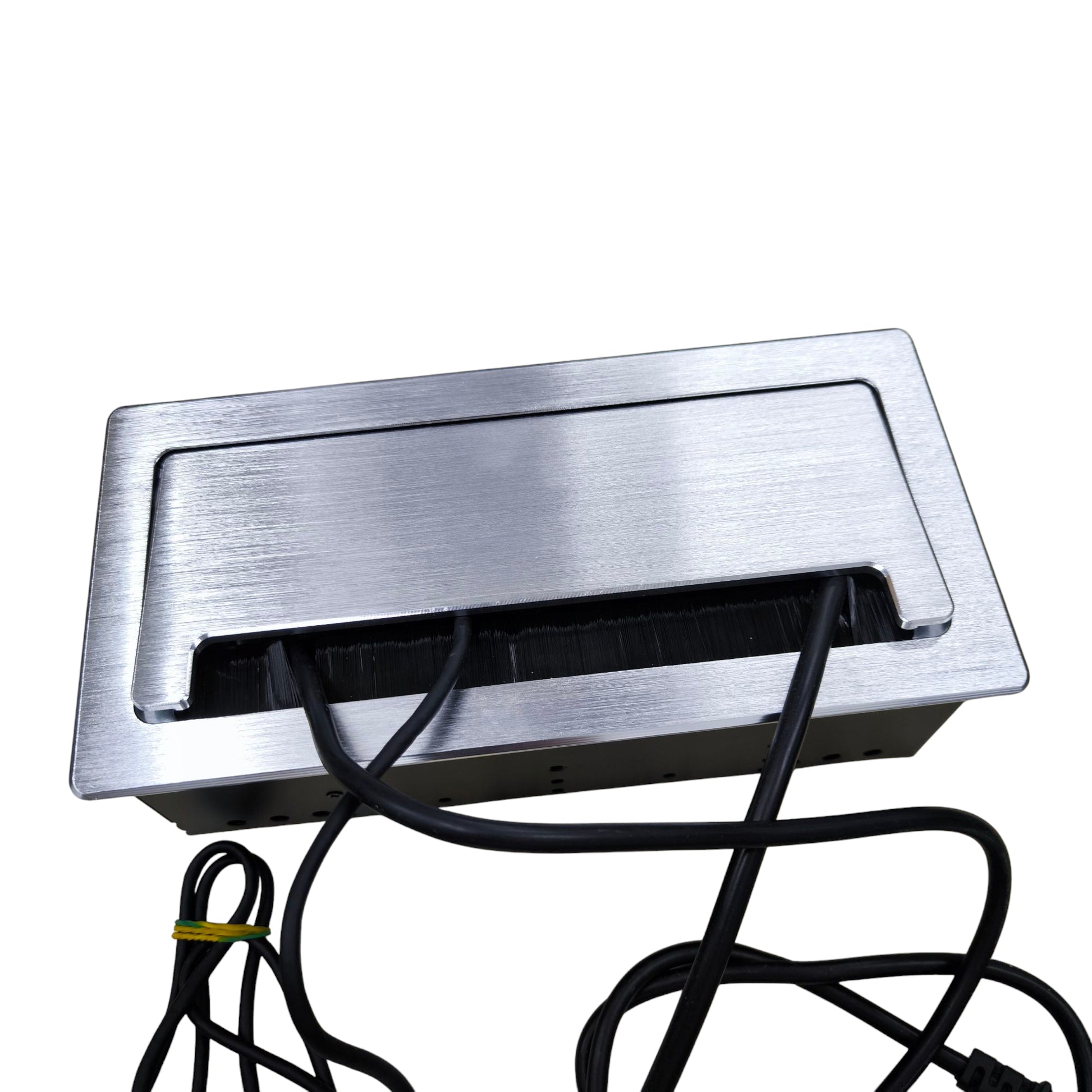 Grippes desktop conference power outlet with sleek design and integrated cable management