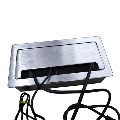 Grippes desktop conference power outlet with sleek design and integrated cable management