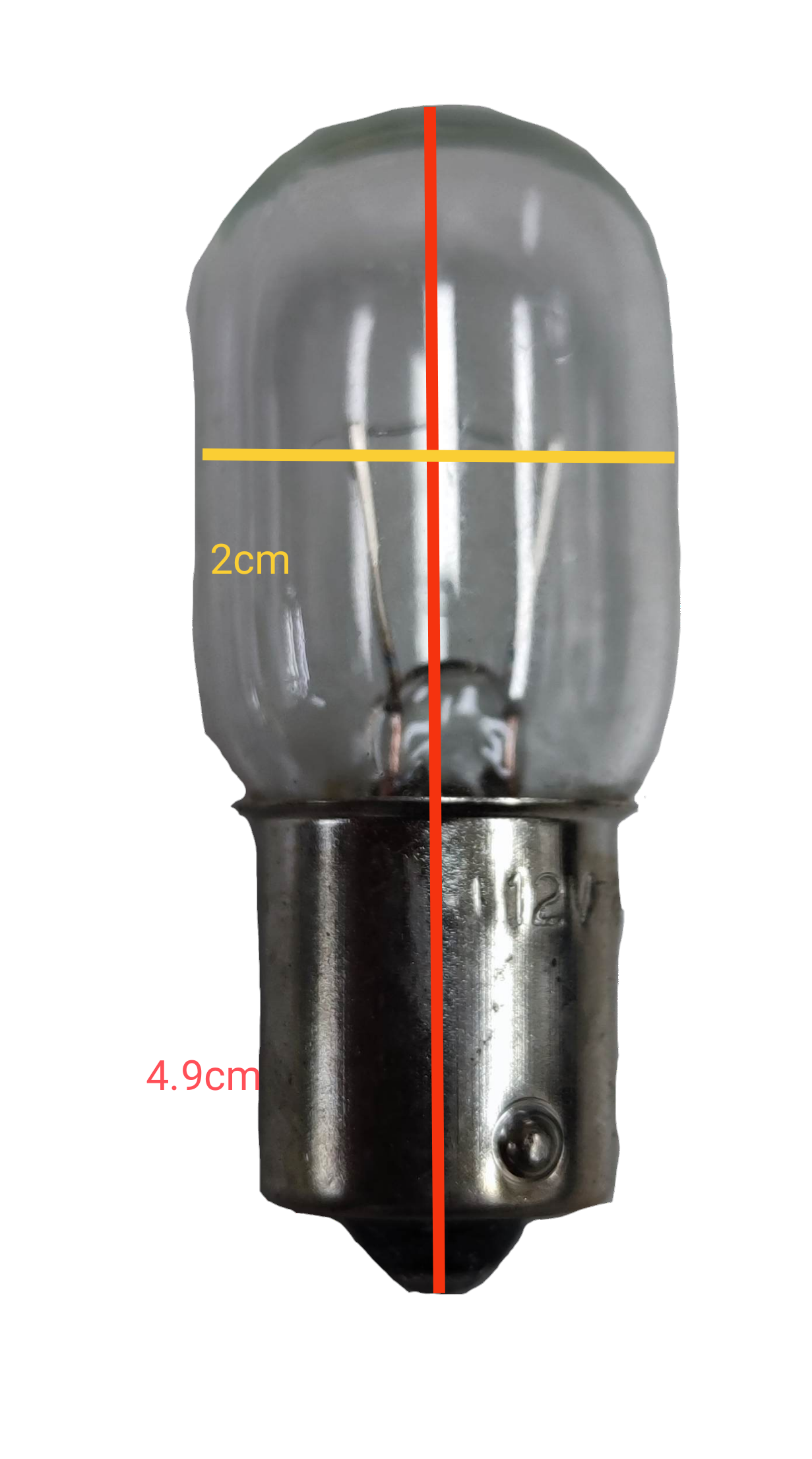 Machine Bulb B15 12V 6W, Pilot Lamp 6W 12V B-15 Single Contact