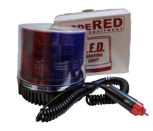 LED Strobe Light, Warning Light LED 12/24V DC Red/Blue, LED Rotating Light Red and Blue with Magnetic Base