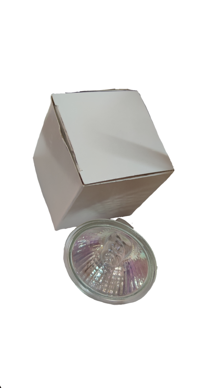 Vicloon Dichroic Halogen Lamp 50W 220V MR16 bulb next to a plain white packaging box