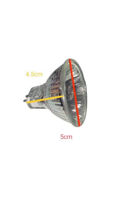 Vicloon Dichroic Halogen Lamp 50W 220V MR16 clear glass bulb with 5cm diameter and 4.5cm length