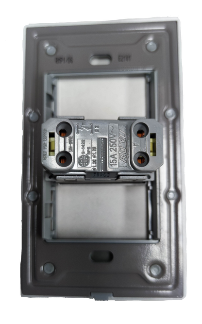 Royu Door Bell Switch with Plate 15A 250V metal switch component on gray plastic plate