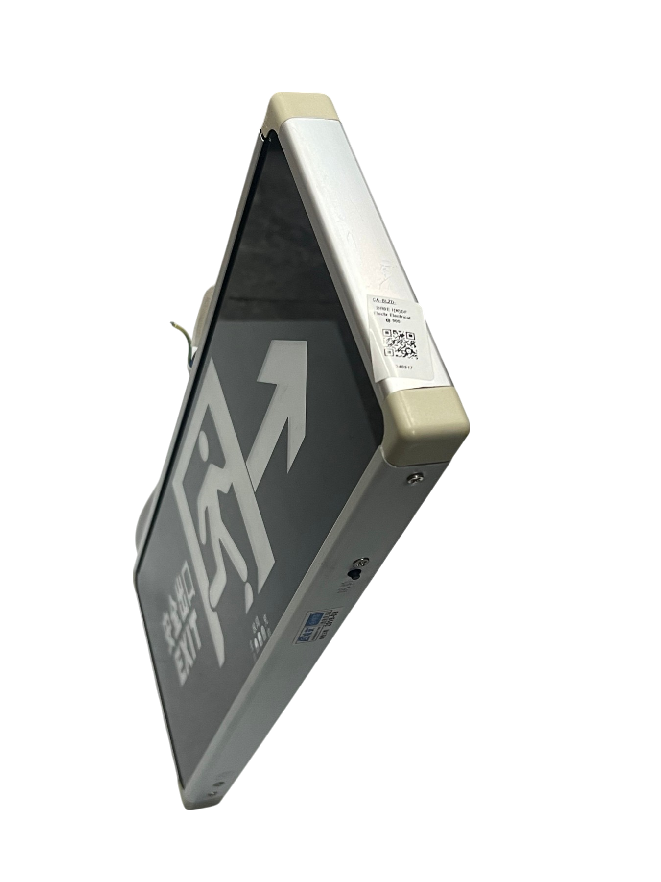 Double face LED exit light 220V with clear exit sign and durable frame for safety applications