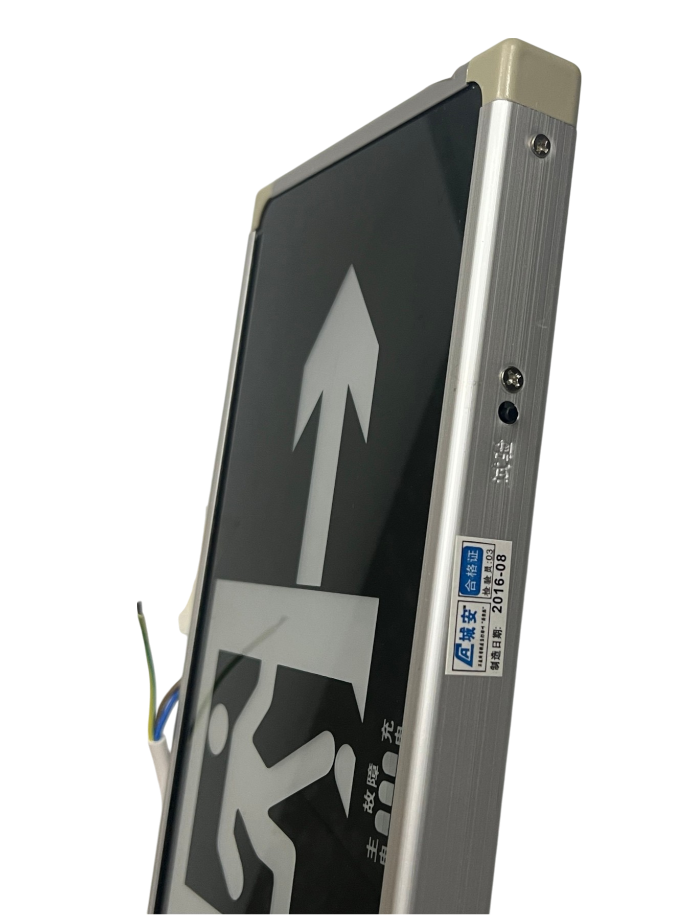 Double face LED exit light 220V with directional arrow for enhanced visibility and safety