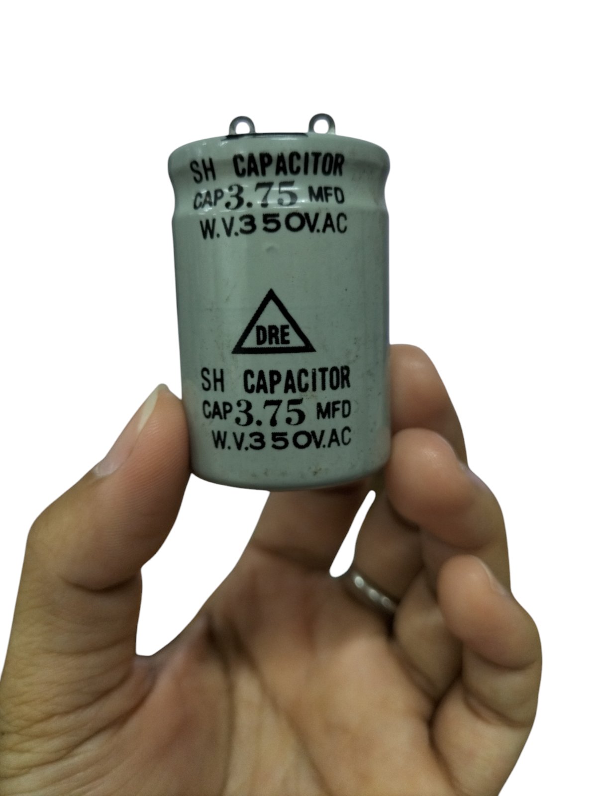 DRE 350V AC motor running capacitor, 3.75 MFD, ideal for electrical circuit applications