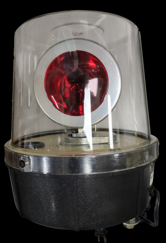 Denko dual color revolving light 220V Red and Green with protective casing for decorative use