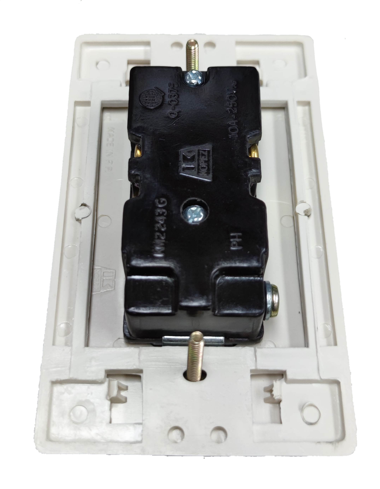 Kopez duplex outlet with ground 10A 250V electrical power socket in white and black