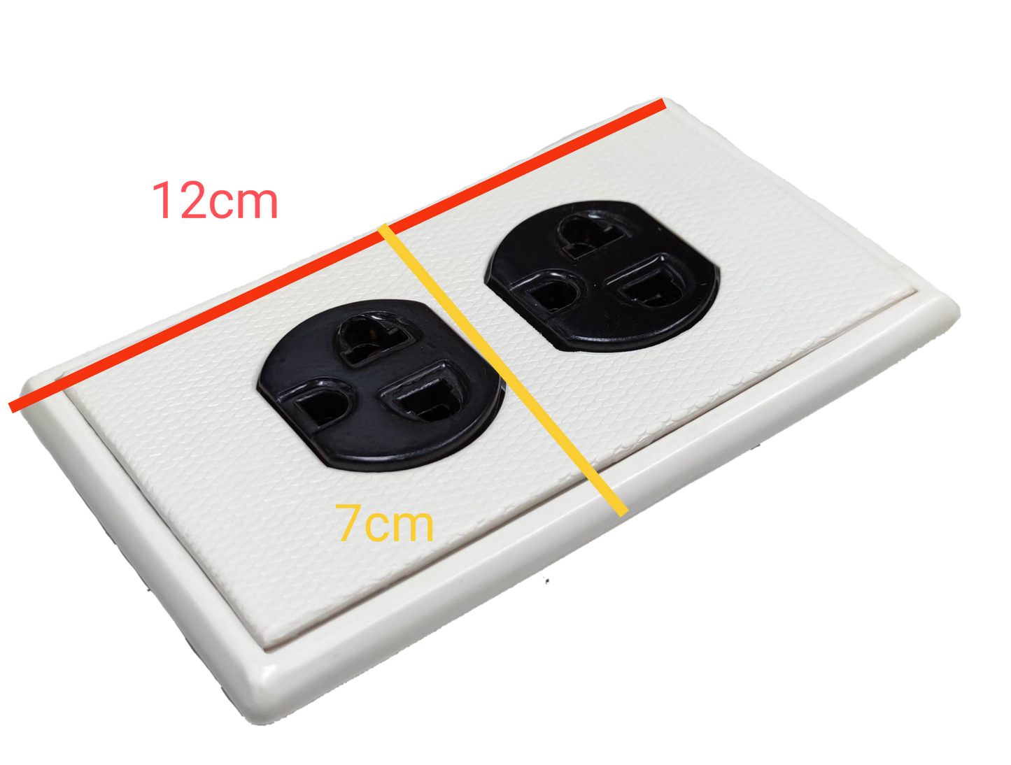 Kopez duplex outlet with ground 10A 250V white power point with two black sockets