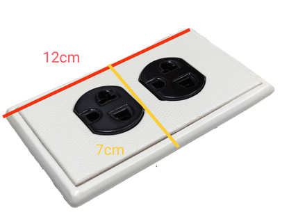 Kopez duplex outlet with ground 10A 250V white power point with two black sockets