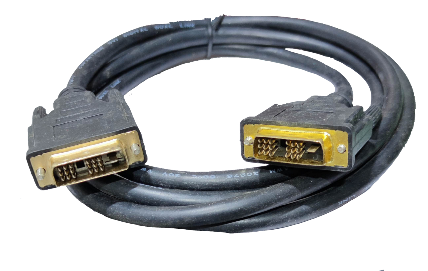 DVI to DVI Cord Connectors with durable black cable for high-quality video connections
