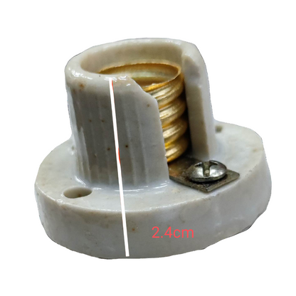 E12 Porcelain Socket Receptacle 2A in white, ideal for lamps and lighting installations