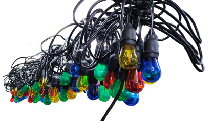 Biglite E27 1W assorted color string lights with multicolor bulbs for seasonal and decorative use