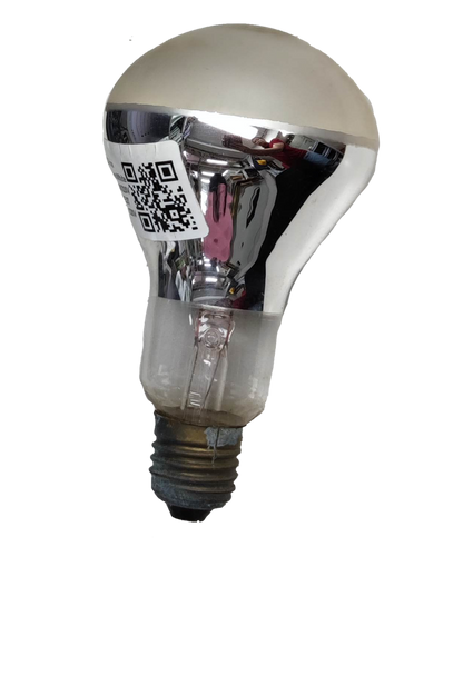 VIR incandescent bulb with E27 200 watt replacement bulb shape and reflective coating