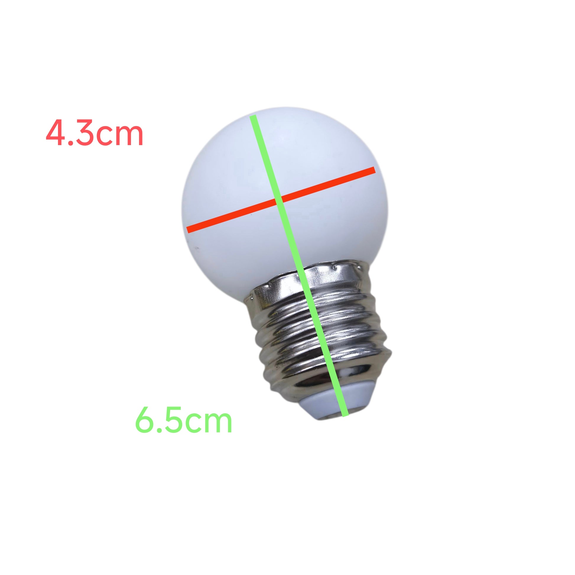 Denko E27 daylight white LED bulb 6500K with standard size of 4.3cm diameter and 6.5cm height