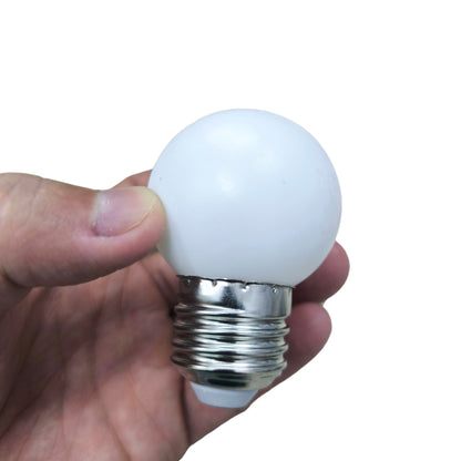 Denko E27 daylight white LED bulb 6500K in hand, compact design for bright illumination