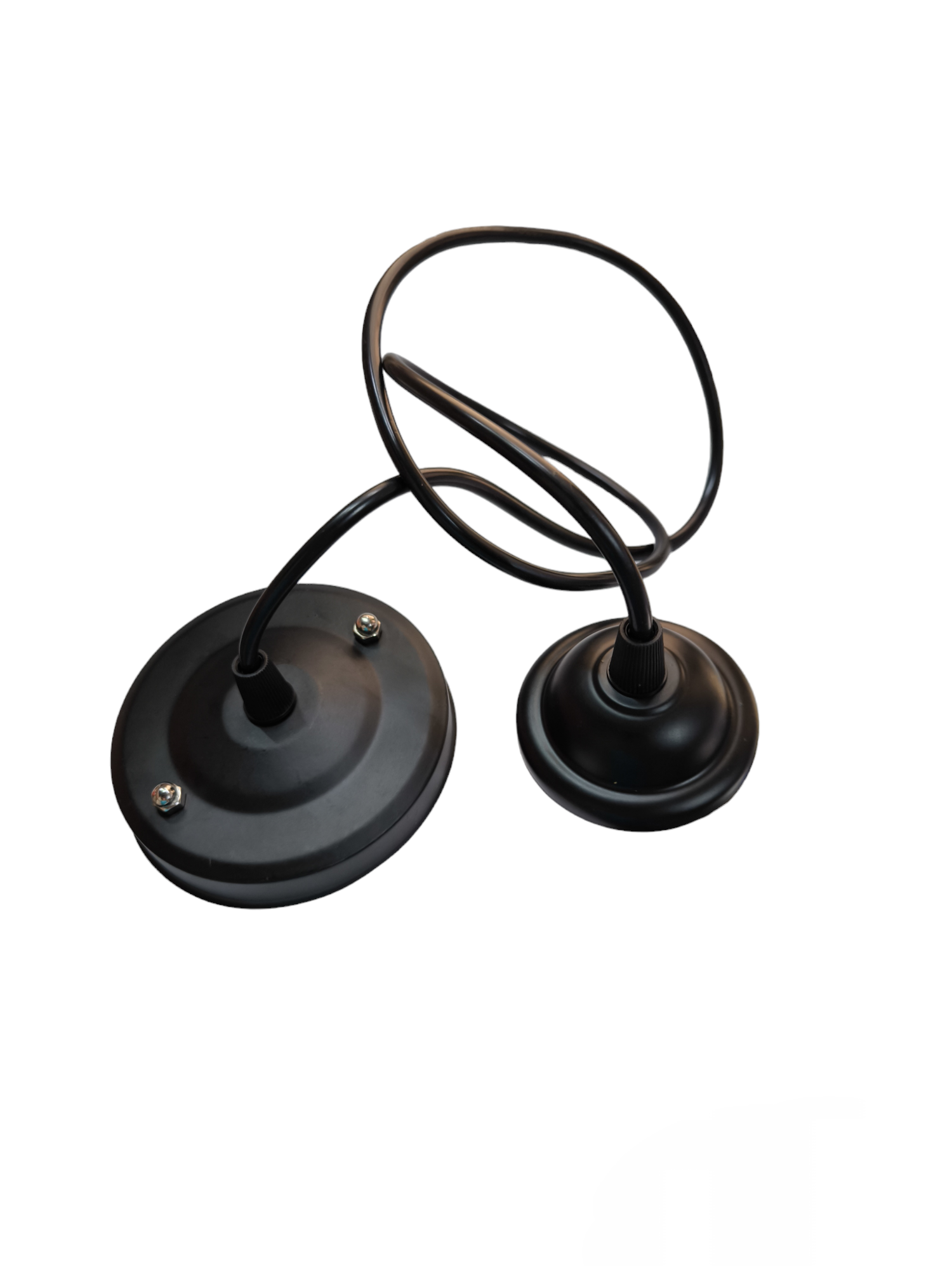 Biglite black E27 hanging socket with wiring and mounting base for lighting fixtures