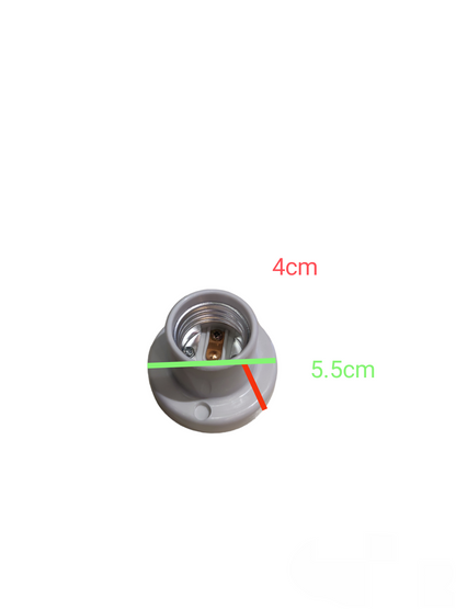 E27 lamp socket for 2x2 PVC lighting installation accessory from Electx Electrical Supply with size measurements