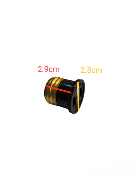 Welling E27 to flat pin adapter 250V with compact design and precise measurements for electrical connections
