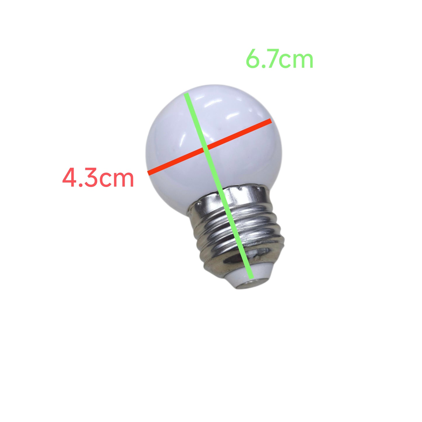 Denko E27 warm white LED bulb 3000K with dimensions marked for easy reference and installation