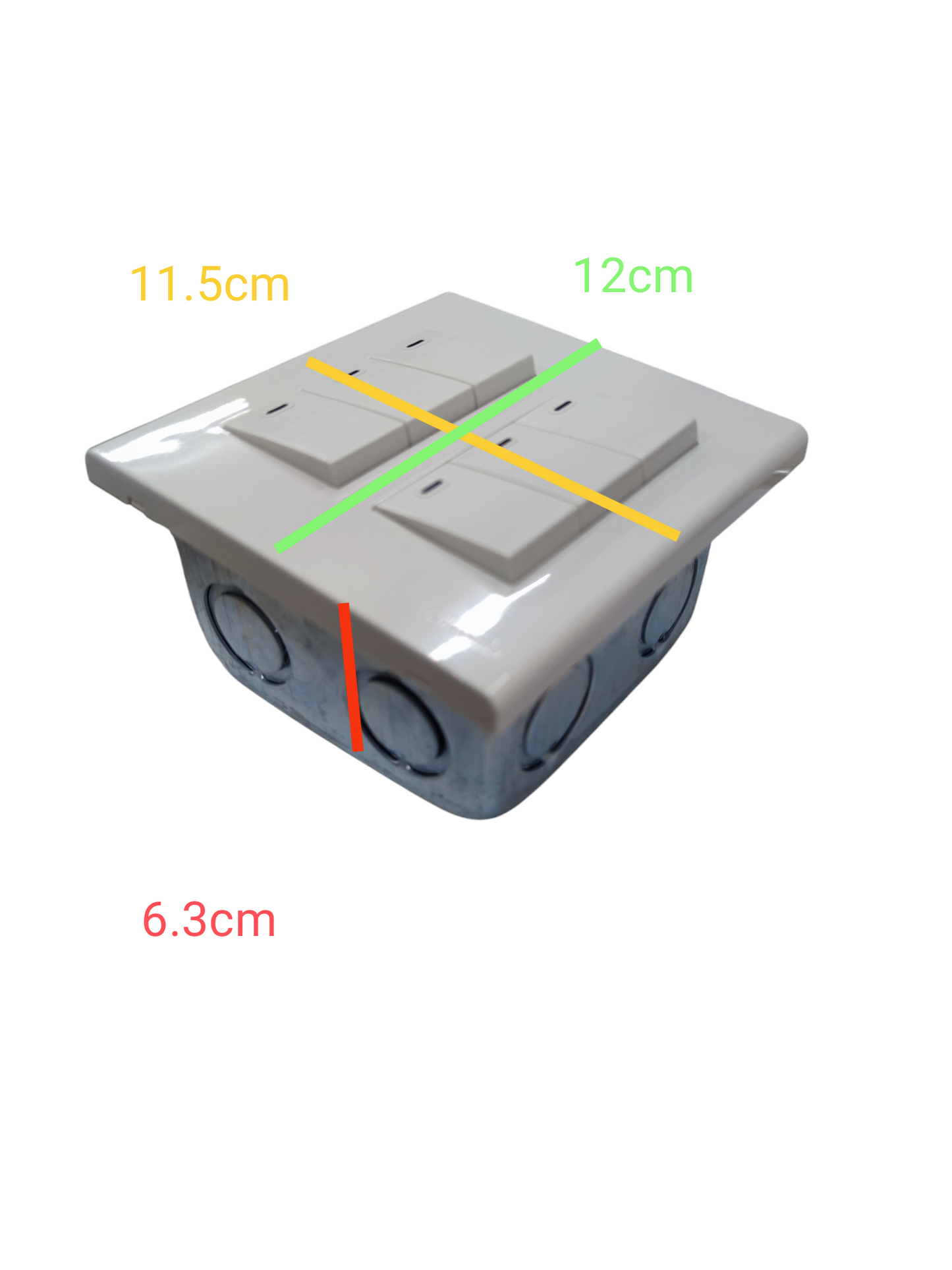 Panasonic 6 Gang 1 Way Switch 16A 220V Device Wide Series with Utility Box WEG6806+(6XWEG5001K-5)+Utility Box