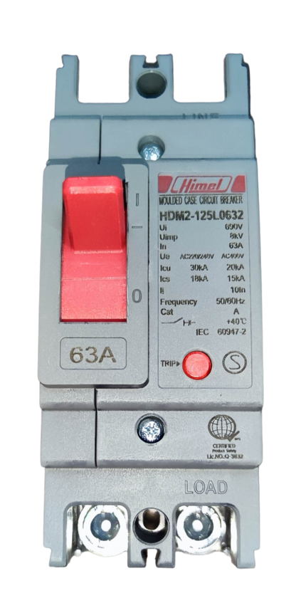 Himel 63A 2Pole Industrial Circuit Breaker 30KIAC 220V MCCB HDM2125L0632