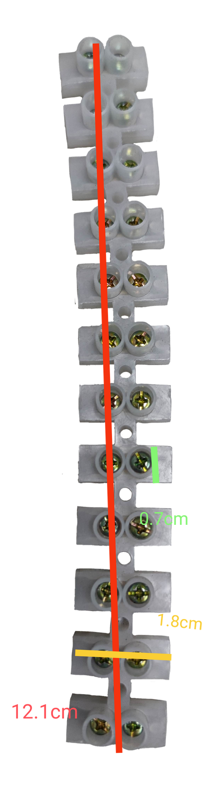 15A PVC Terminal Block 12 Pairs 220V ( 3PCS)