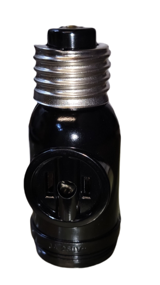 Omni Keyless Current Tap Socket E27 3A 250V with 2 Flat Pin Outlet